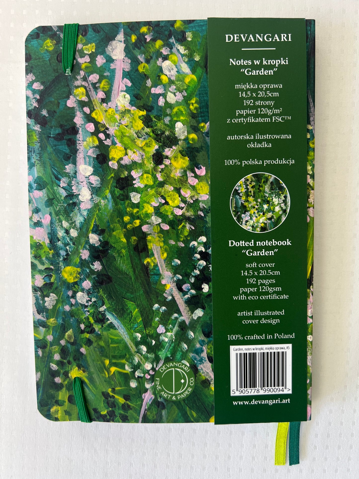 Devangari notes w kropki "Garden" A5