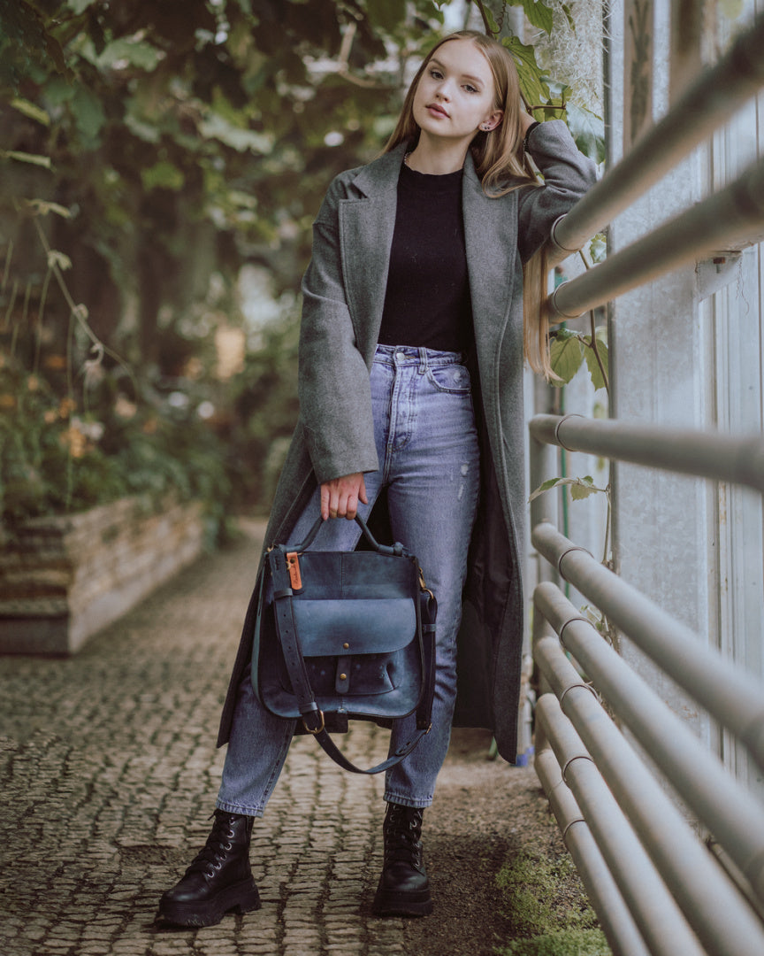 Torebka skórzana Elaine kolor granatowy