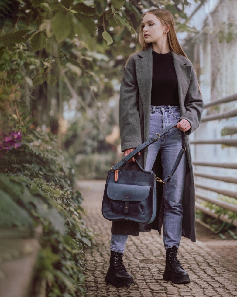 Torebka skórzana Elaine kolor granatowy