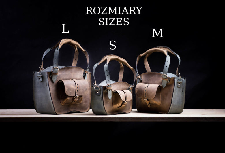 Torba skórzana w stylu kuferek w kolorze khaki i rudy