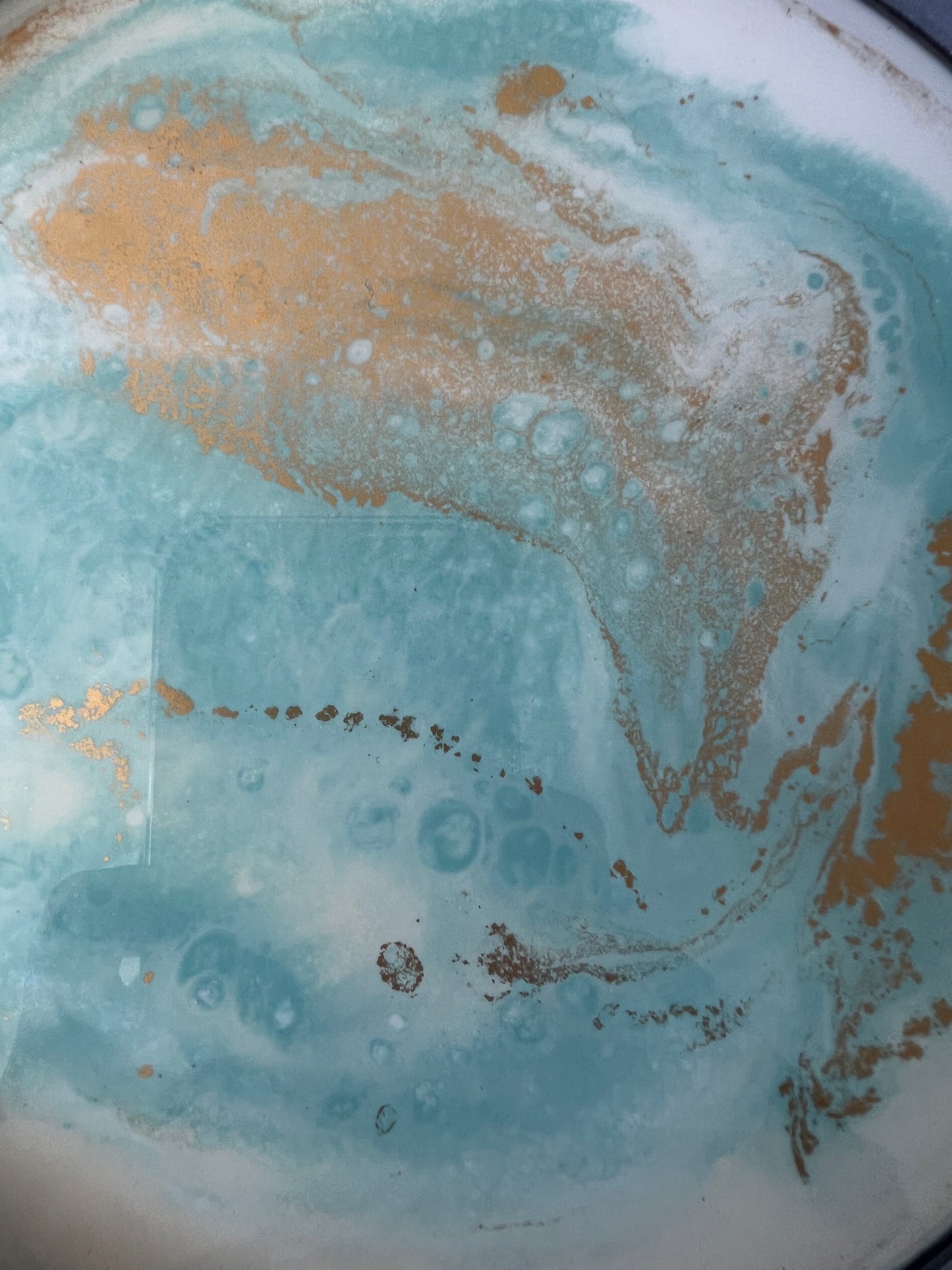 Tacka ozdobna z żywicy złoto/błękit