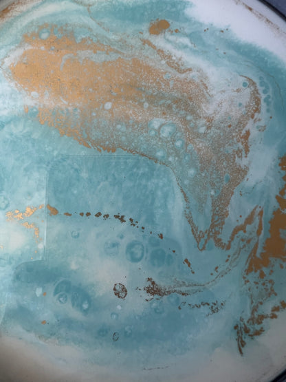 Tacka ozdobna z żywicy złoto/błękit