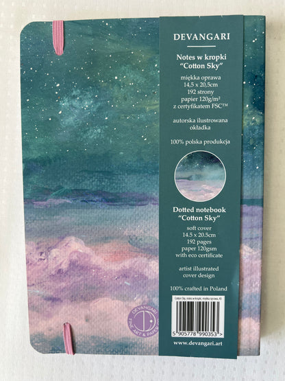 Devangari notes w kropki "Cotton Sky" A5