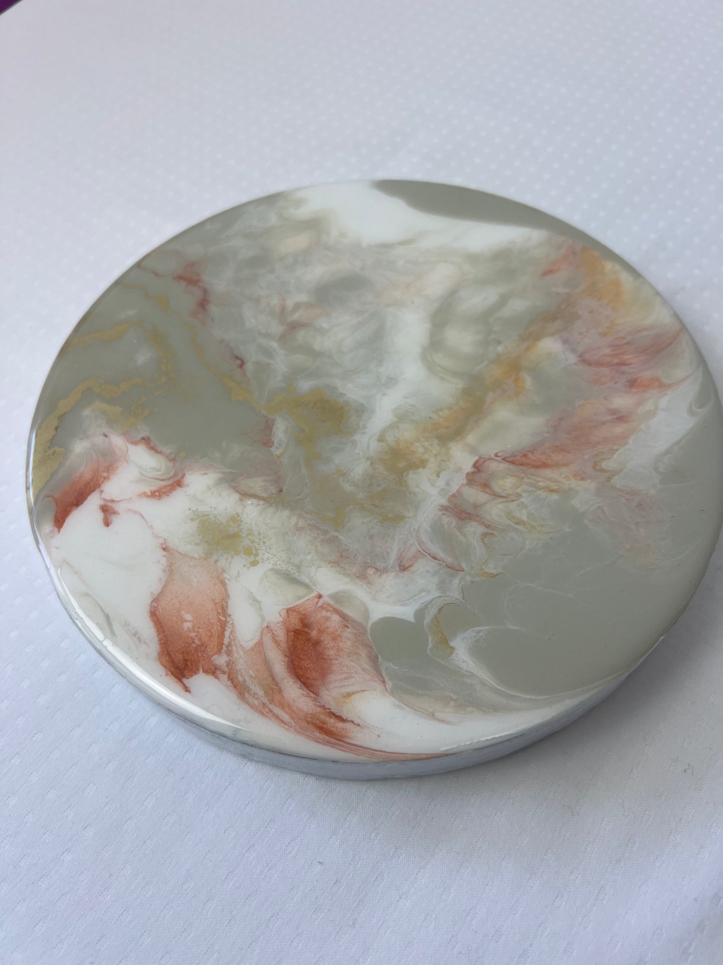 Tacka ozdobna gipsowa z żywicy złoto/beż