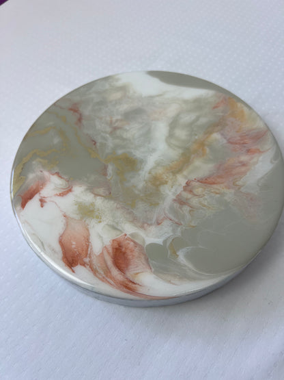 Tacka ozdobna gipsowa z żywicy złoto/beż